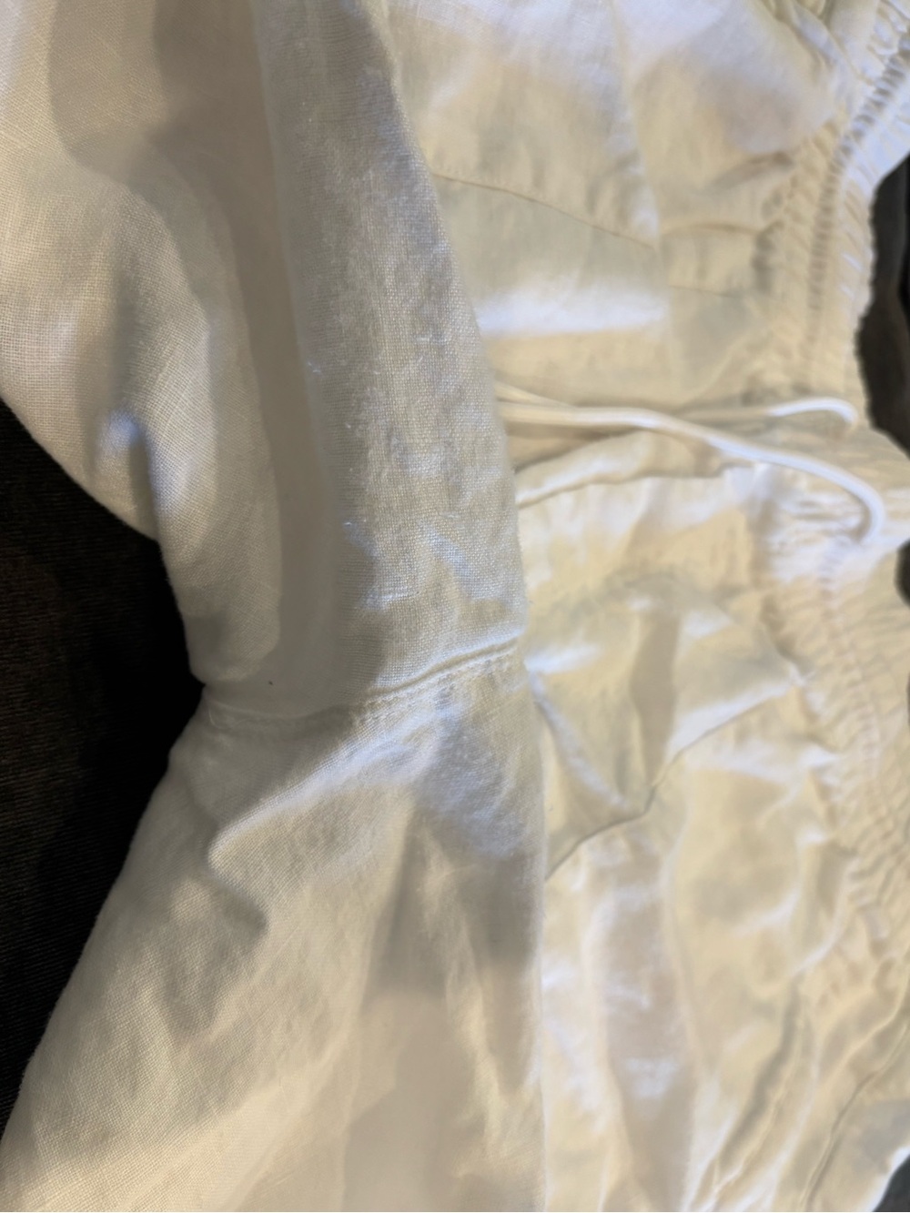 Athleta White Linen-Blend Wide Leg Pants - Picture 5 of 8
